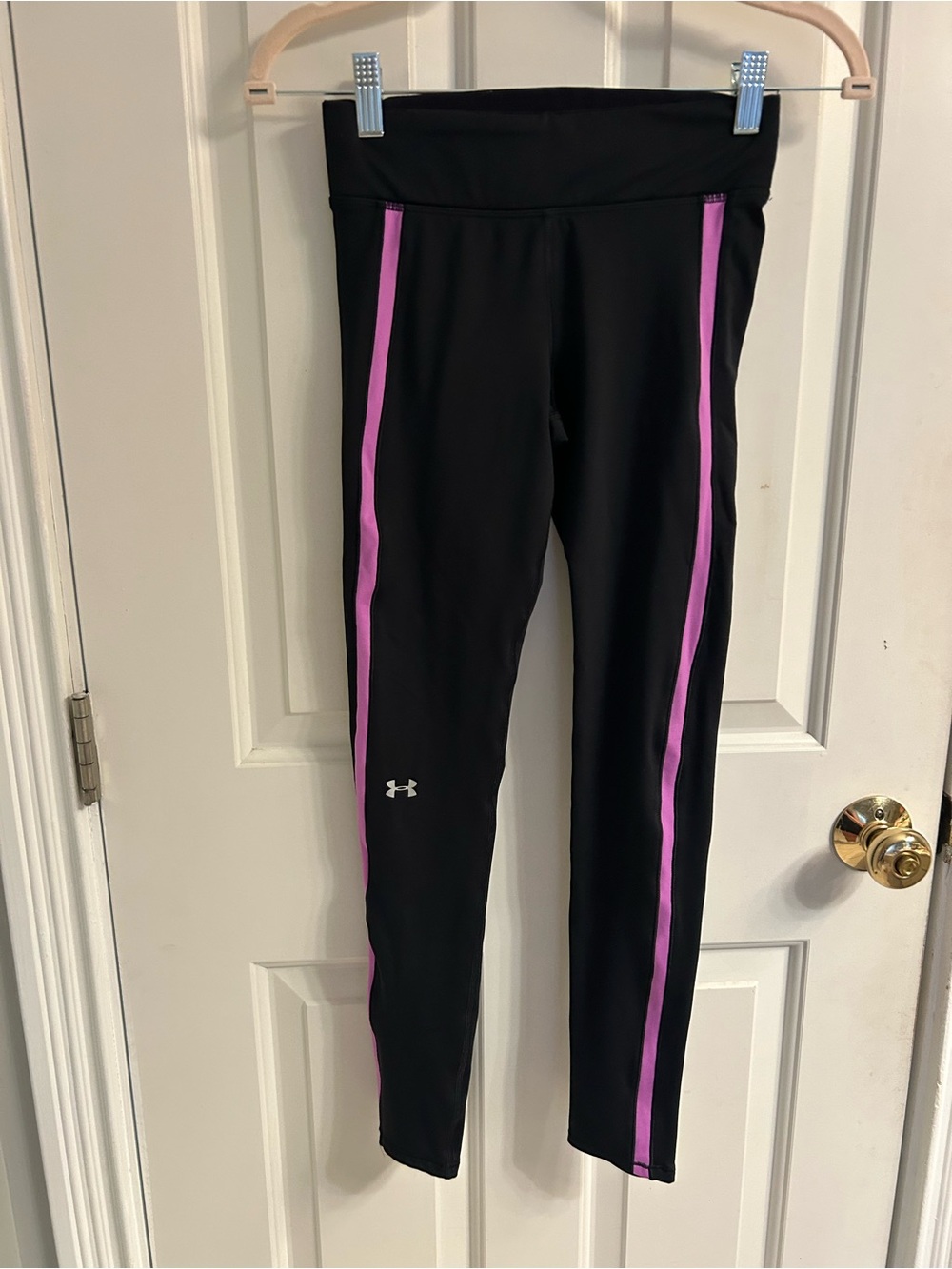Under Armour Black Leggings with Pink Side Panels